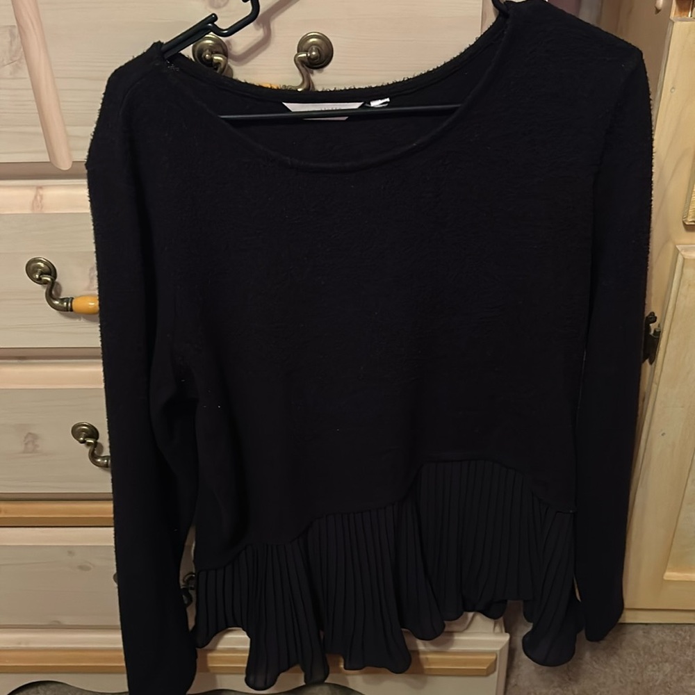 LC Lauren Conrad black blouse with peplum detail